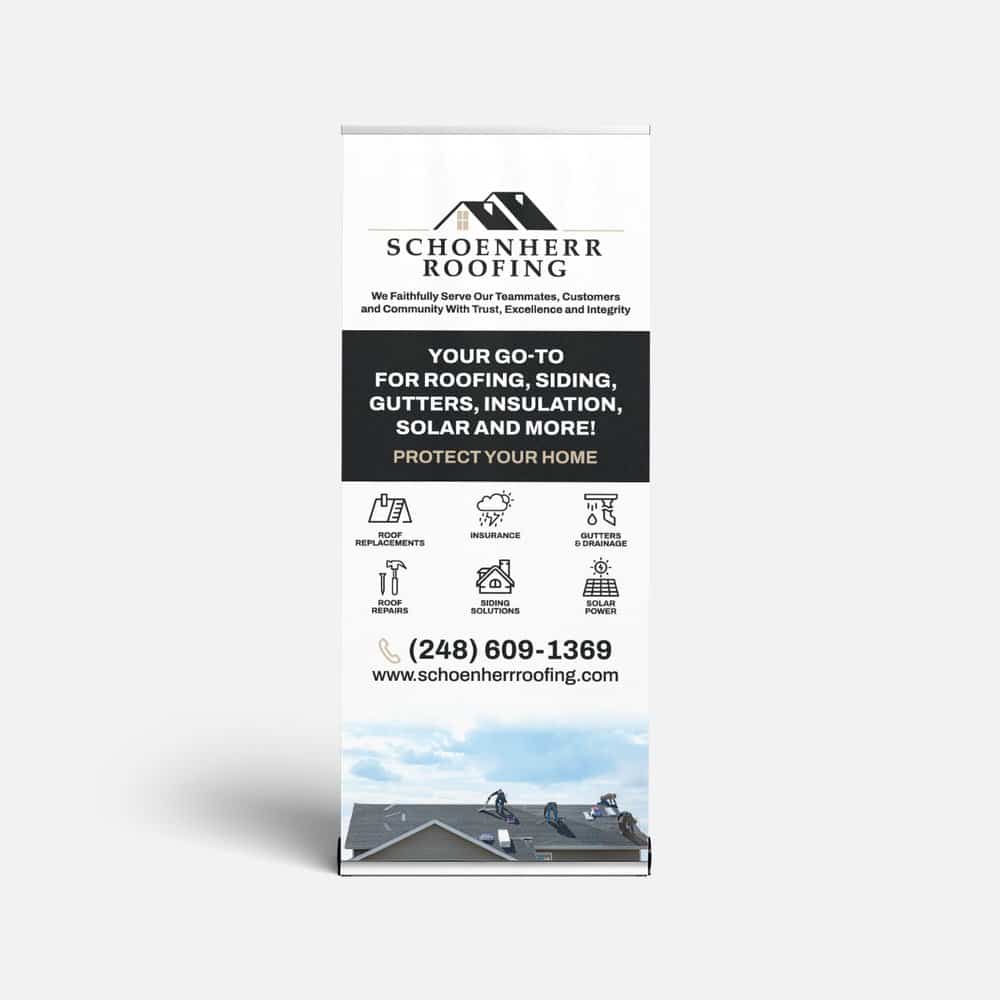 Schoenherr Roofing Standing Sign 1