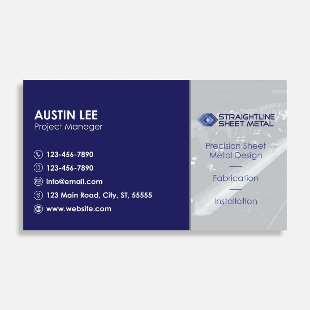 Straightline Sheet Metal Business Card Back