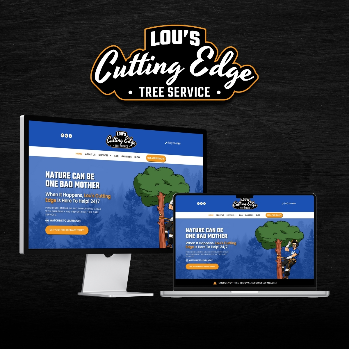 ORB Client Portfolio Example - Lous Cutting Edge Tree Service Marketing