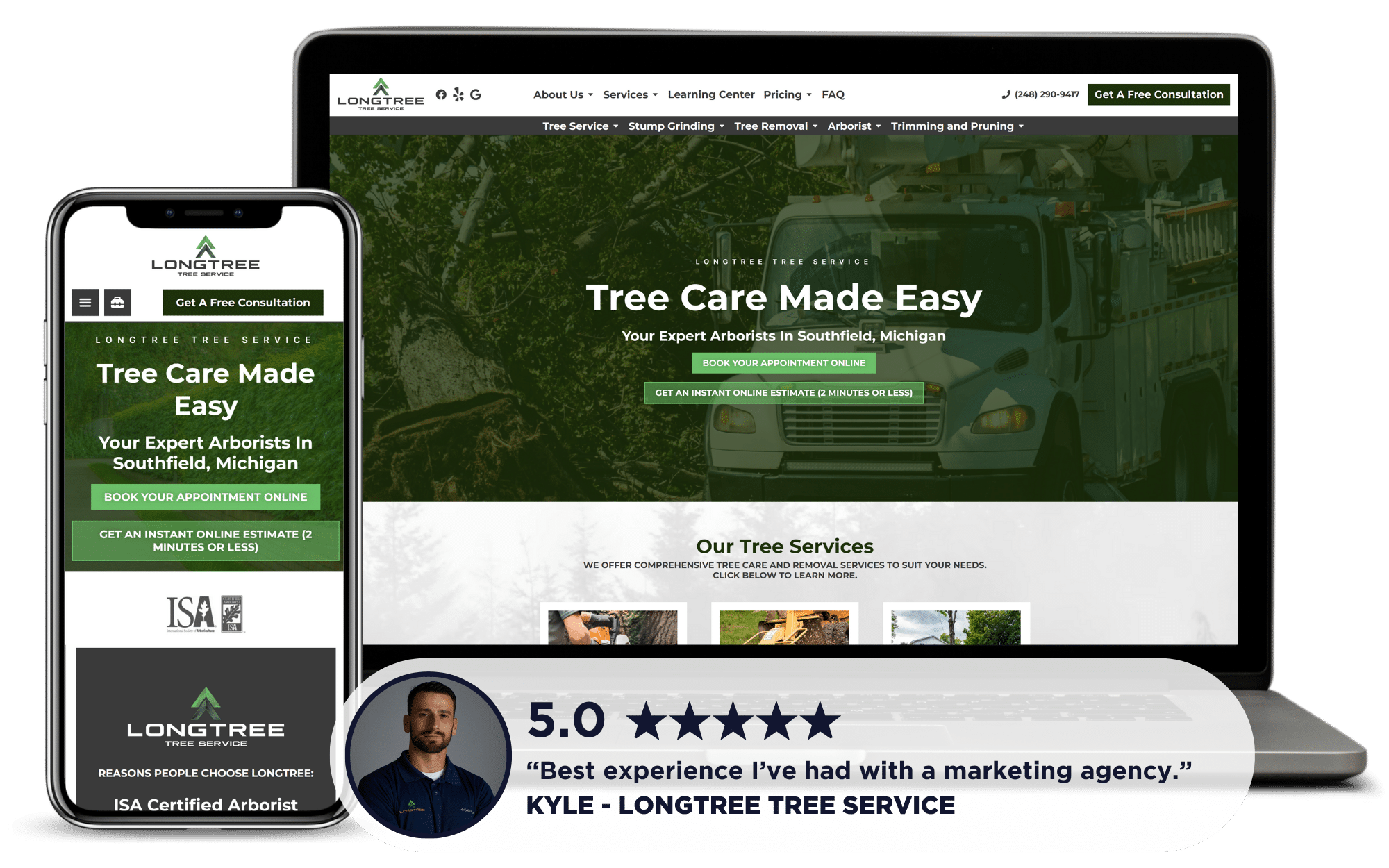 ORB Tree Service Marketing Testimonial Michigan - Longtree Tree Service Example