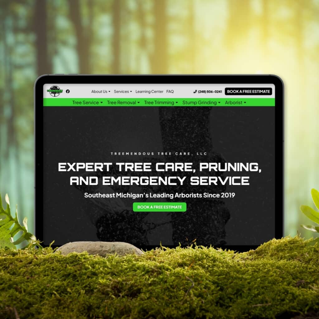 Tree Service Website Design - ORB Tree Service Marketing Michigan